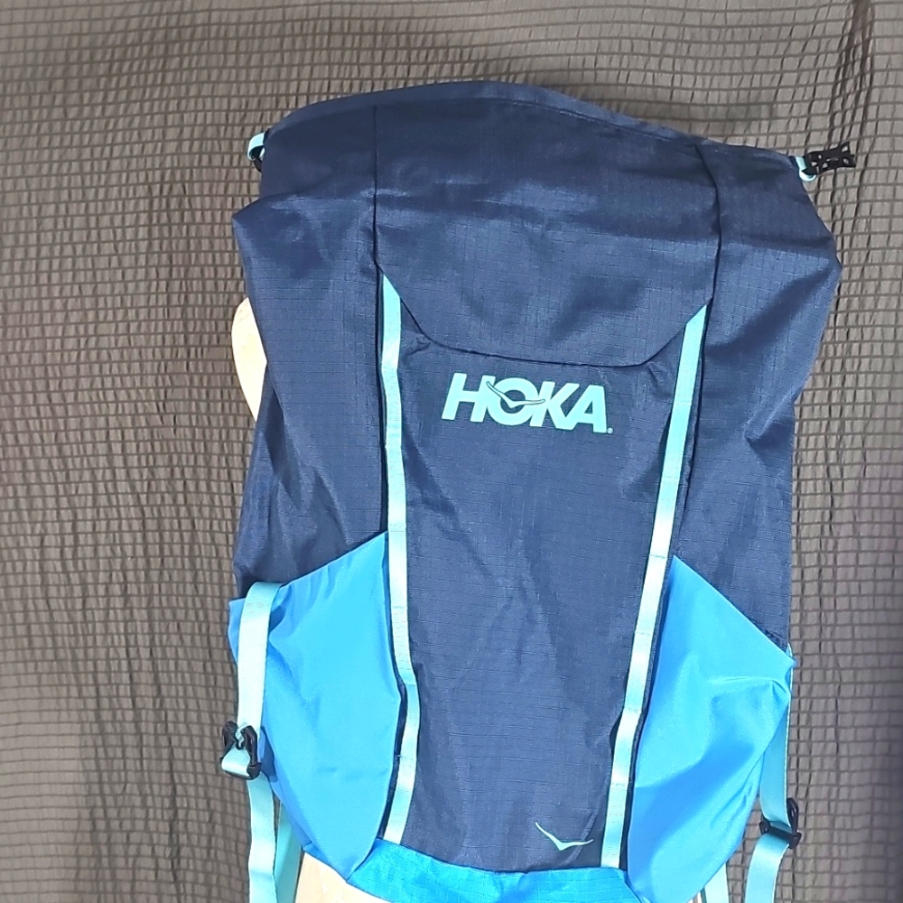 Hoka Roll Top Rucksack Backpack Blue Adjustable Straps - Picture 3 of 9